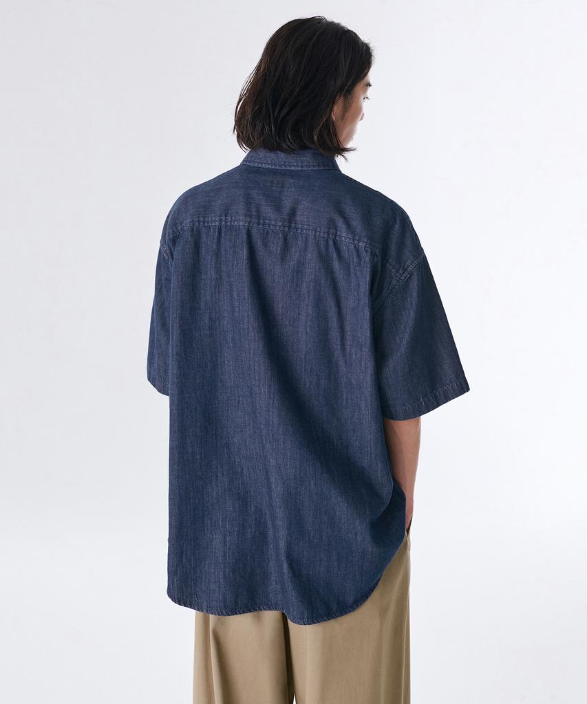 MUSINSA STANDARD Oversized Short Sleeve Denim Shirt [Indigo]