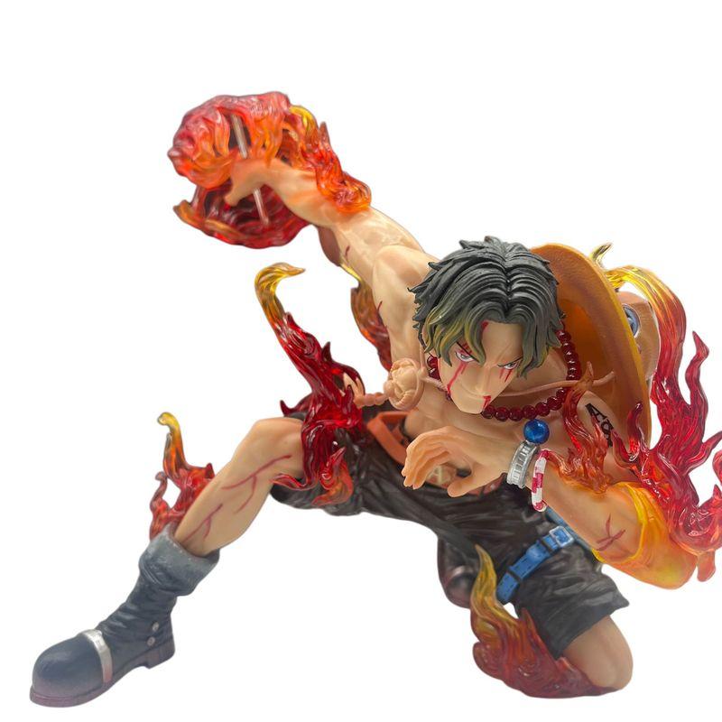 Фигурка Действия Портгаса Д. Эйса из One Piece Светящаяся Сцена с Пламенем ПВХ Коллекционная Статуэтка Настольное Украшение Для Фанатов Аниме Коллекционеров