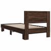 Brown Bed Frame with Oak Effect 75 x 190 cm Wood Based Material & Metal