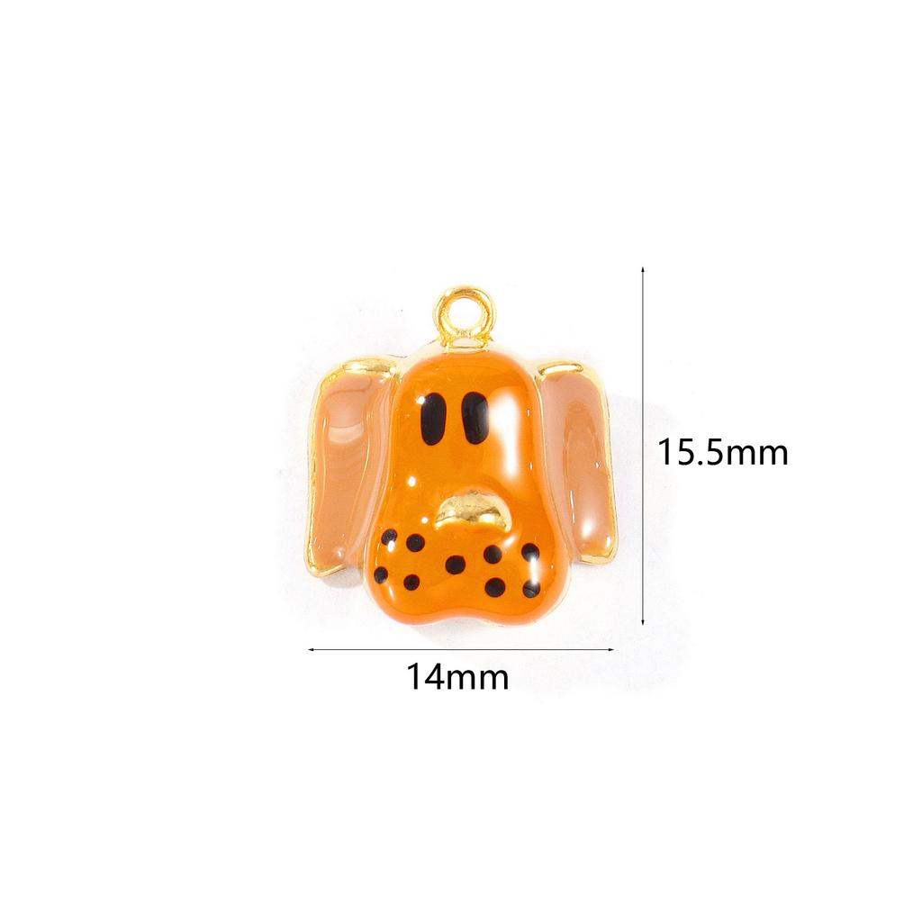 2pcs 304 Stainless Steel Cute Dog Charms 18K Gold Plated Multicolor Enamel Pendants For DIY Necklace Bracelet Jewelry Making