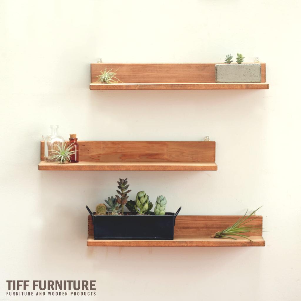 TIFF Wall Shelf Set of 3, 39cm Wide, Made in Japan, Shinto Shrine, Wall-Mounted, Display Shelf, Plasterboard, Stylish, Echigo Cedar Wood