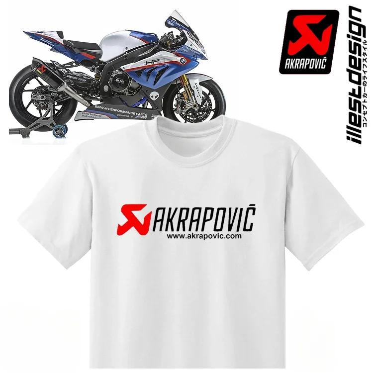 Выхлопная труба Scorpion Akrapovic Средняя часть Хвостовая часть Полный участок M4 Мотоцикл Модифицированный Мотоцикл Мужская Летняя Футболка с Коротким Рукавом
