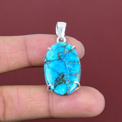 Подвеска из тибетской бирюзы, подлинные драгоценные камни, старинная подвеска, серебряная подвеска 925 пробы, подвеска ручной работы из камня, родившегося по гороскопу, подарки на годовщину