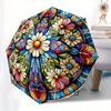 Stained Glass Floral Butterfly Panel - Vibrant Artwork for Home Decor Umbrella, Christmas Gift Y111