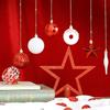 100pcs Red White Painted Christmas Tree Ornaments Set With Star Topper Plastic Holiday Decor Home Party Gift
