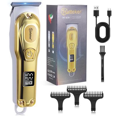 Парикмахерский триммер - Лезвие из нержавеющей стали с нулевым зазором, 2-скоростным турбо-режимом и светодиодным дисплеем