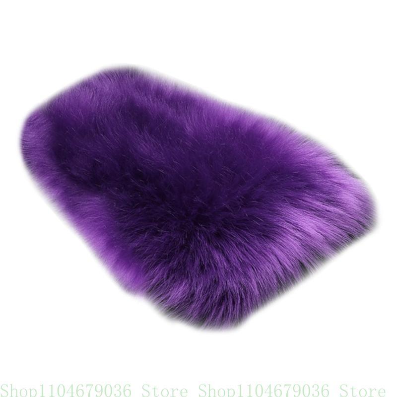 Universal Fur Plush Sheepskin Center Console Cover Furry Warm Wool Truck SUV Furry Armrest Cover Car Accessories