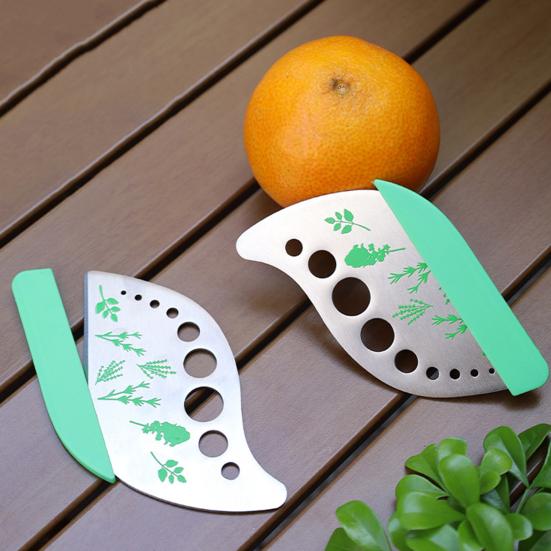 Нож для чистки листьев, 9 отверстий, кухонный инструмент для капусты, базилика, тимьяна, кинзы, розмарина, кухонная утварь для любителей трав