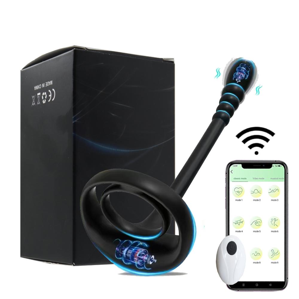 Penis Ring Vibrator Vibrating Cock Ring Remote Control Anal Butt Plug Prostate Massager Male Masturbator Anal Sex Toy for Man