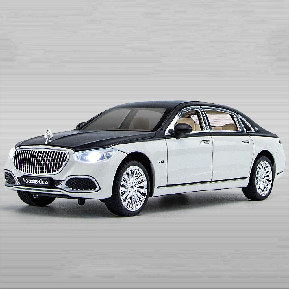 1:24 Maybach S680 Gle350 Игрушки Машинки Литой Сплав Модель Звук Свет Откат Открывающиеся Двери Переднее Колесо Рулевое Управление Транспортные Средства Детский Подарок