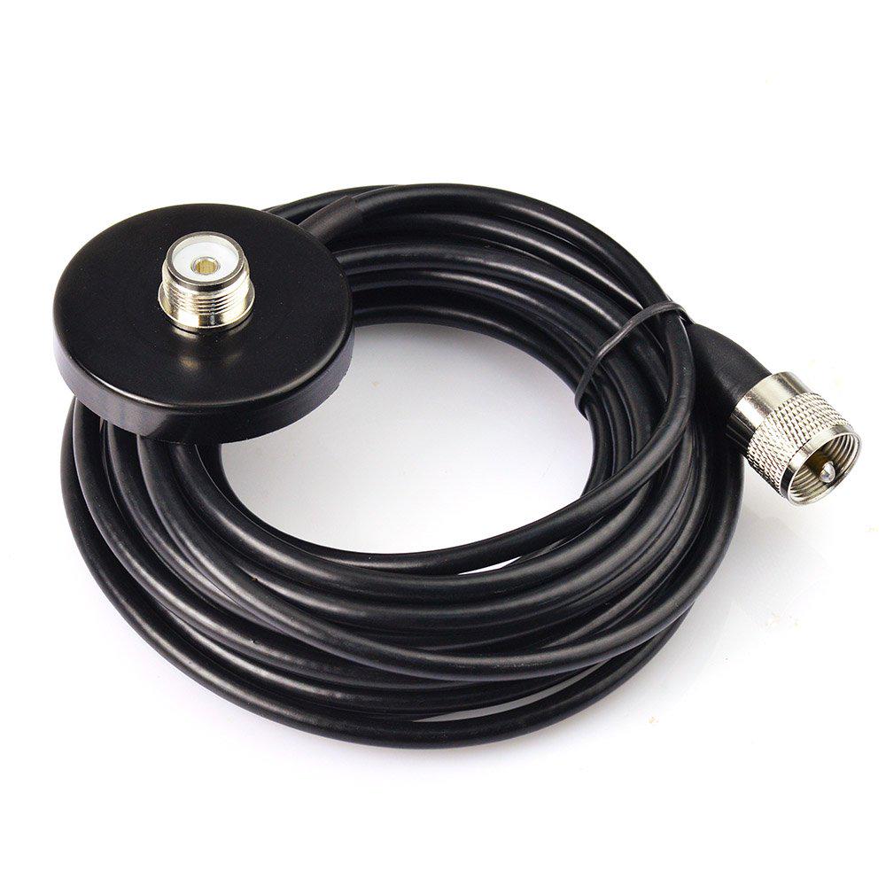 BINGFU 144430 МГц Двухдиапазонная Антенна для Любительского Радио VHF UHF с M-Типом Разъема и 5-метровым Магнитным Удлинительным Кабелем для Любительских Радиостанций, Радиостанций Хэм,