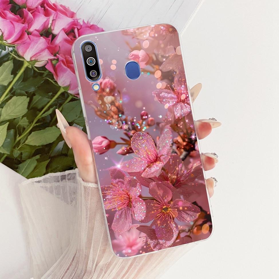 For Samsung A40S Case Transparent Cute Cat Fashion Butterfly Funny Painted Casing For Samsung Galaxy A40S Cover SM-A3050