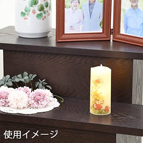 Hasegawa Buddhist Altar LED Candle, Irohaakari Chrysanthemum Candle, LED Battery-Operated Candlelight, Buddhist Altar Accessories, Stylish, Compact, G