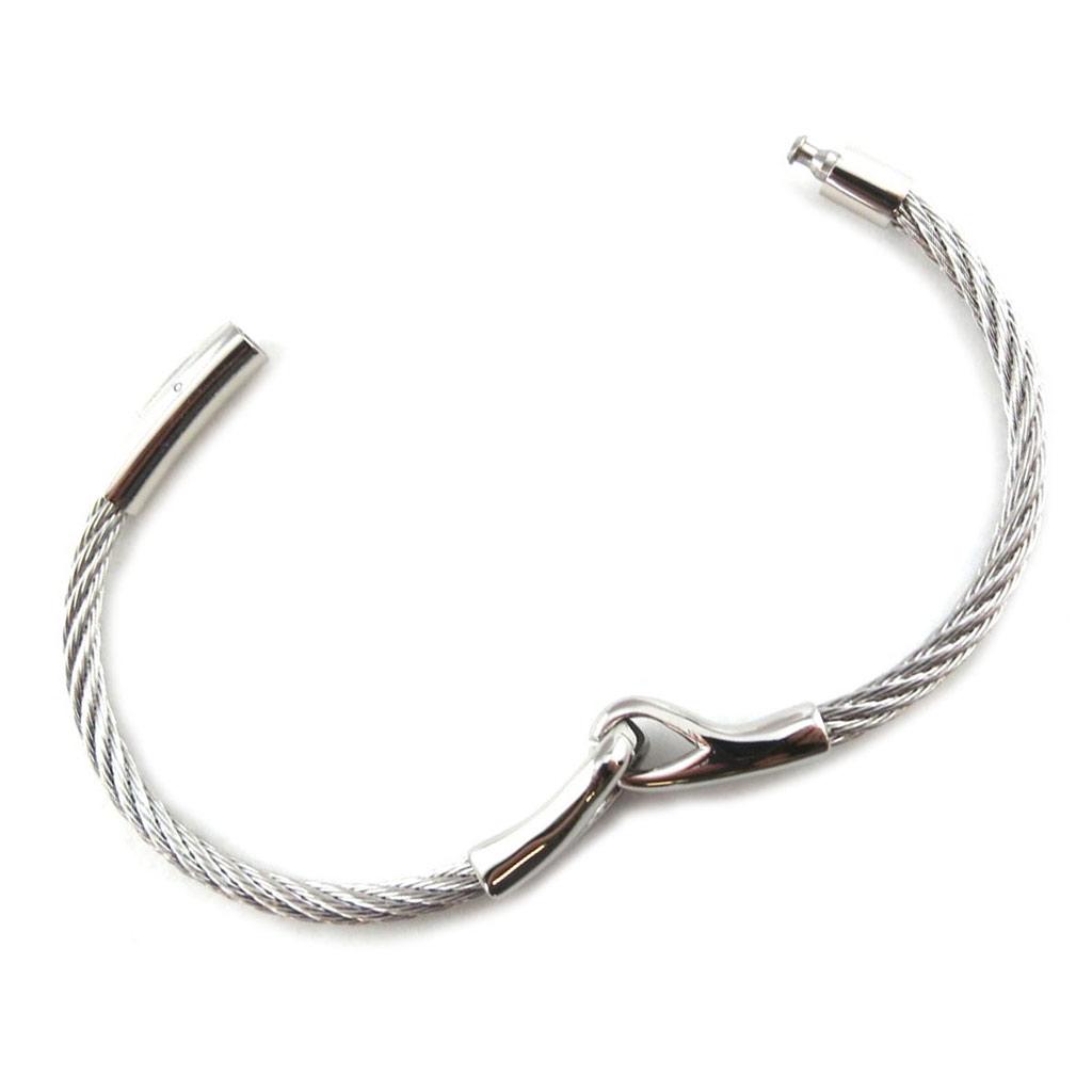 Les Trésors De Lily [N6963] - Silver 'Peaceful' Steel Bracelet