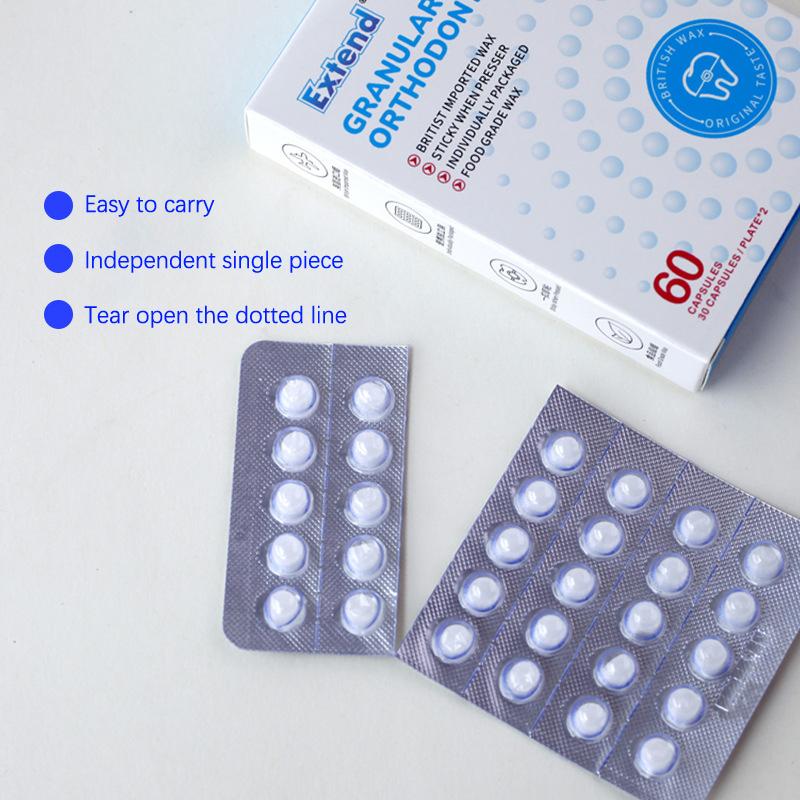 60 Капсул Зубной Воск Для Брекетов Защита От Скрежетания Пищевой Воск Для Зубных Протезов Индивидуальная Упаковка Превосходная Гигиена Для Брекет-Системы