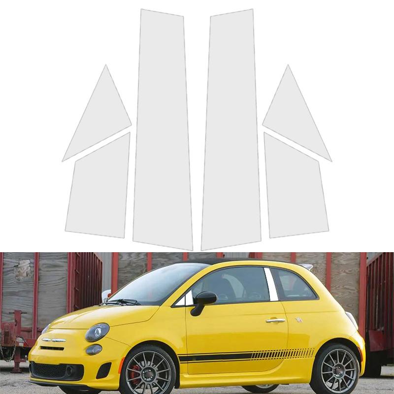 6 шт. серебристая автомобильная дверь окно колонка BC стойки стойки крышка отделка поликарбонат материал наклейка подходит для Fiat 500 2010-2020