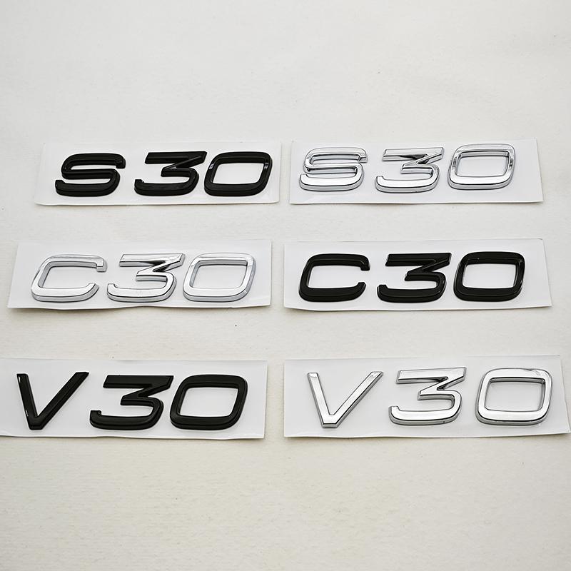 3D ABS Car Styling Badge Logo S30 C30 V30 Rear Trunk Emblem Decals For Volvo S30 V30 C30 Auto Exterior Accessories