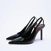 Весна Осень Новые Черные Феи Стиль Высокие Каблуки Женские Туфли Slingback Элегантные Модные Тонкие Туфли Stiletto Health Dress Sandals