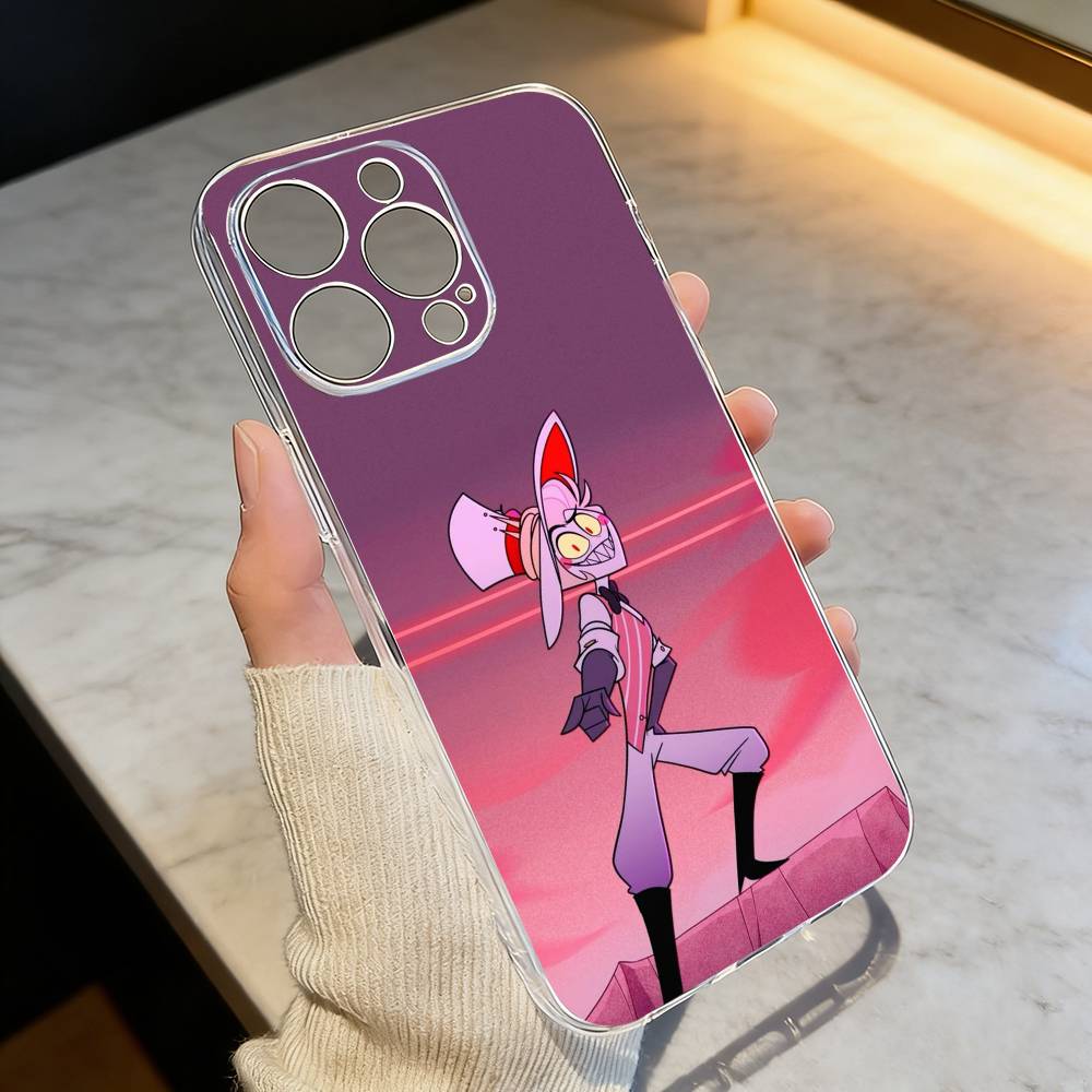 Чехол для телефона PC-Hazbin H-Hotel Alastor для iPhone 17 16 15 14 13 12 11 Mini Pro Max Plus Прозрачная крышка