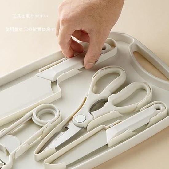 Knife set cutting board kitchen scissors peeler petty fruit sheath camping home use outdoor vegetables fruits vegetable long-lasting sharpness single