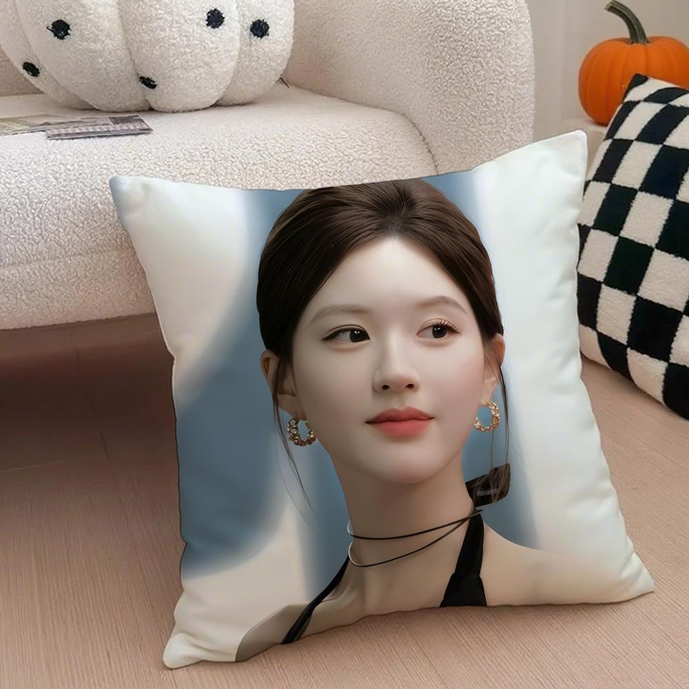 Cute Talented Chinese Beautiful Actress RRosy Cushion Cover Throw Pillow Cover Hidden Button Durable Polyester Chair Cushion