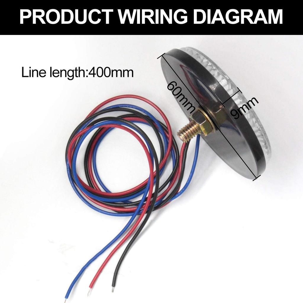 Biqing Motorcycle Reflector Round Reflector Round Red (2.4x.4") Truck Reflector LED Tail Light