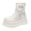 Fashion 2025 New Mesh Breathable Summer Ankle Boots for Women Hollow Out Thick Bottom Cool Boots Woman Chunky Platform Punk Boots