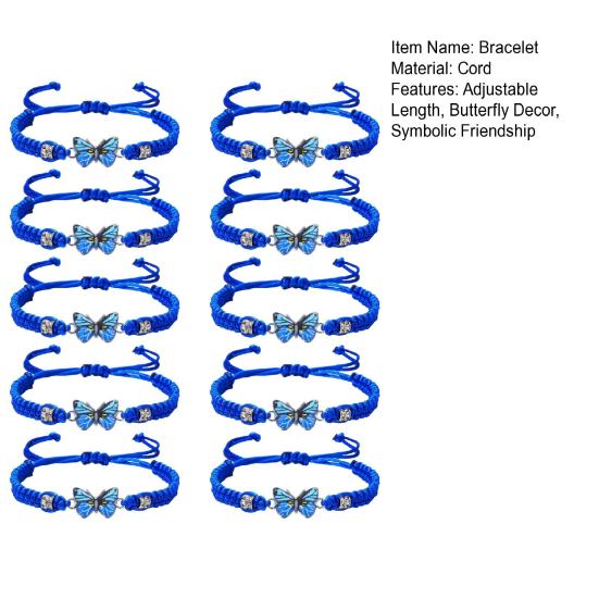 1/2/5/10 шт. Синий браслет дружбы для женщин, регулируемый, плетеный, веревочный, защита узла, удачная дружба