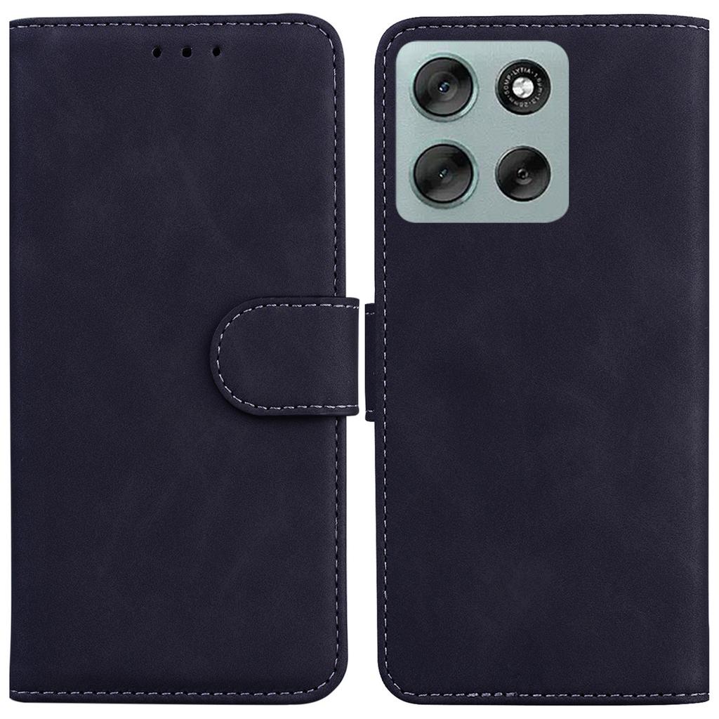 Для Motorola Moto G56 5G Чехол Однотонный Кожаный Чехол-Кошелек для Телефона