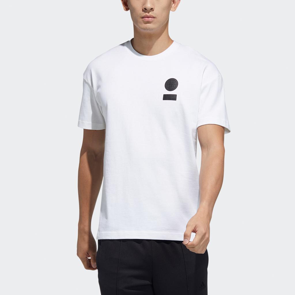 Adidas UB GFX T Slogan Повседневная спортивная дышащая футболка с круглым вырезом и коротким рукавом Мужские топы белые GP0855