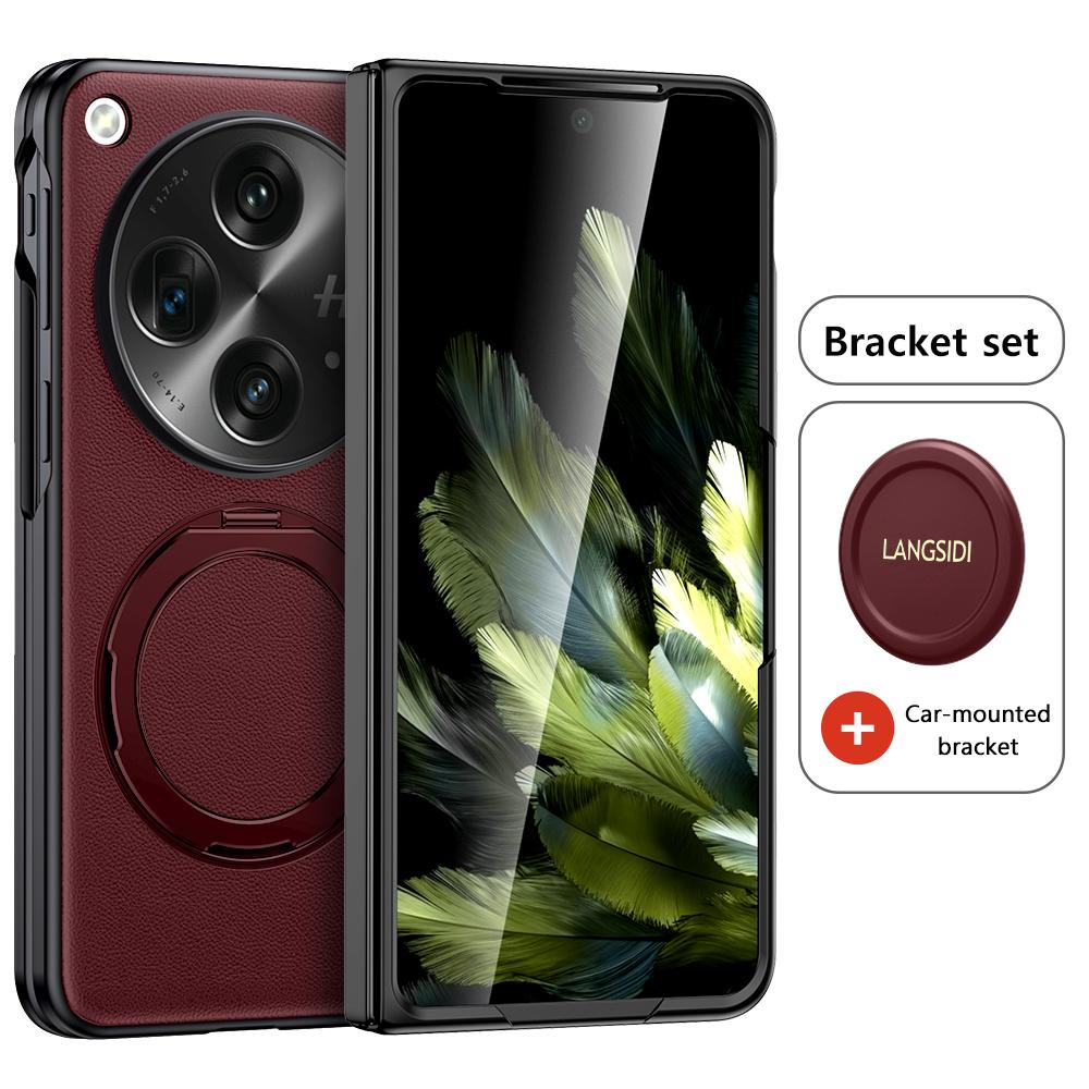 Чехол для телефона LANGSIDI из натуральной кожи для Oneplus, открывающийся на 360°, вращающийся, с магнитным держателем и кольцом-подставкой для OPPO Find N3