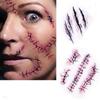 3Pcs Halloween Tattoo Stickers Zombie Scar Tattoos for Decorations Fake Wounds Scary Blood Wound