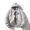 Mens Winter Thickened Bomber Jacket With Embroidery Patch Loose Fit Casual Outerwear Teens Adults