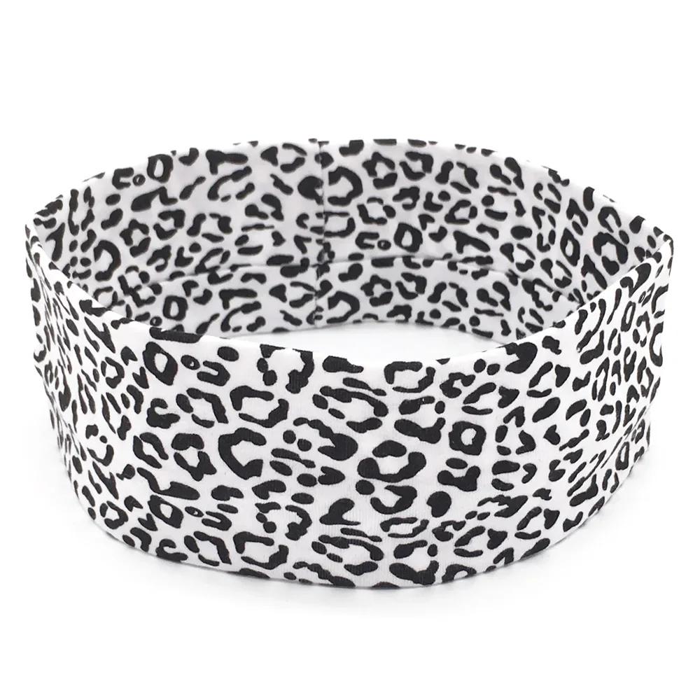 Модная спортивная повязка на голову с леопардовым принтом, повязка на голову для йоги, женская фитнес-повязка, эластичный хлопковый платок, впитывающий пот, спортивный головной убор