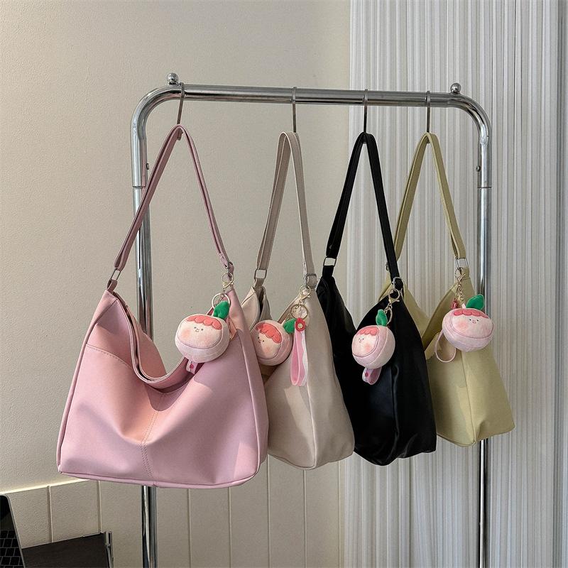 Atmospheric Commuting Solid Color Simple Texture Shoulder Messenger Bag 2025 Spring and Summer New Foreign Style Tote Bag Fashionable Women