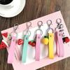 1PCS Creative Fashion Acrylic Fruit Leather Rope Keychain Dragon Fruit Car Keyring