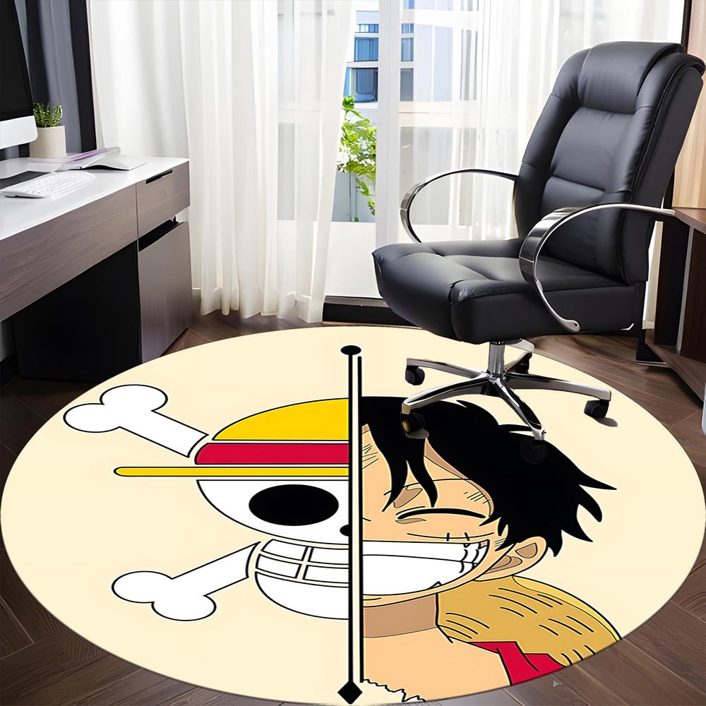 1 шт. One Piece Monkey D. Круглый ковер для офиса Луффи, под офисные стулья, спальня, гостиная, декор для дома a1022154