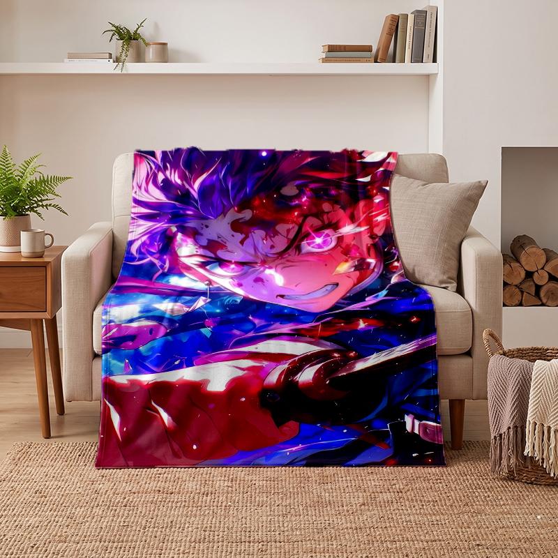 Tanjiro Soft Warm Flannel Blankets Comfortable Blanket for Home Decoration Gifting