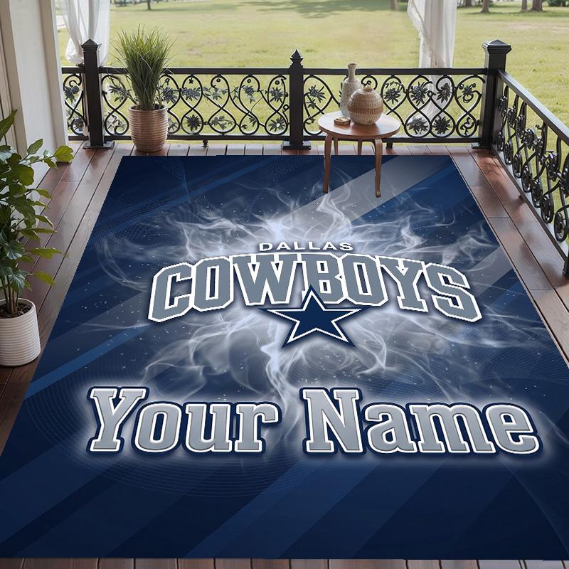 Custom Text Printed Rug Dallas Cowboys Non Slip Floor Carpet For Home Room Decor