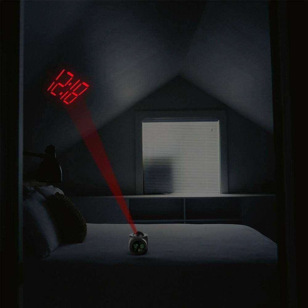 Voice Broadcast Digital Projection Clock Home Decoration LED Alarm Clock Ceiling LCD Clock