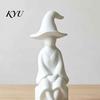 Home Decor Accents 3D Printed Witch Figurine, Faceless Sitting Statue, Minimalist Resin Fantasy Style Crafts Halloween Art Sculpture for Office Shelf