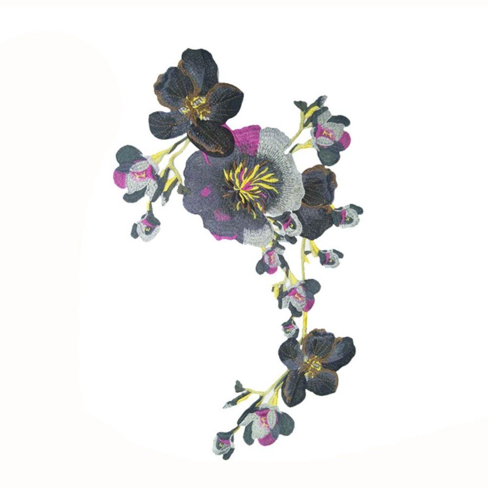 Большой размер вышитые нашивки с цветком пиона, нашивки для одежды с цветком пиона, аппликация для одежды, шитье