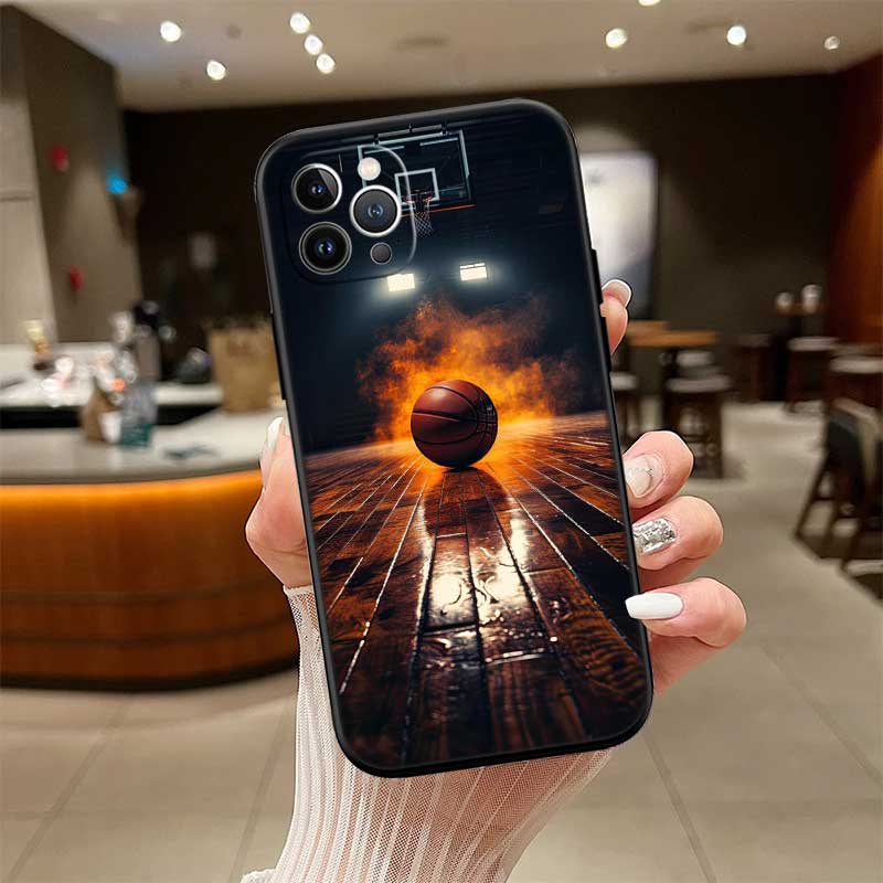 UP13 Basketball Art Shoot New High-End Shell Phone Case for iPhone 16 15 14 13 12 Pro Max Plus Mini