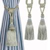 1&2Pcs Decorative Curtain Tiebacks Handmade Elegant Rope Ties Tassels Holdbacks for Drapes Decor Room Accessories Curtain Holder