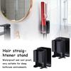 Держатель для выпрямителя для волос Настенный самоклеящийся Подставка для выпрямителя для ванной Металлический держатель для плойки Органайзер для инструментов для укладки волос для хранения щипцов для завивки