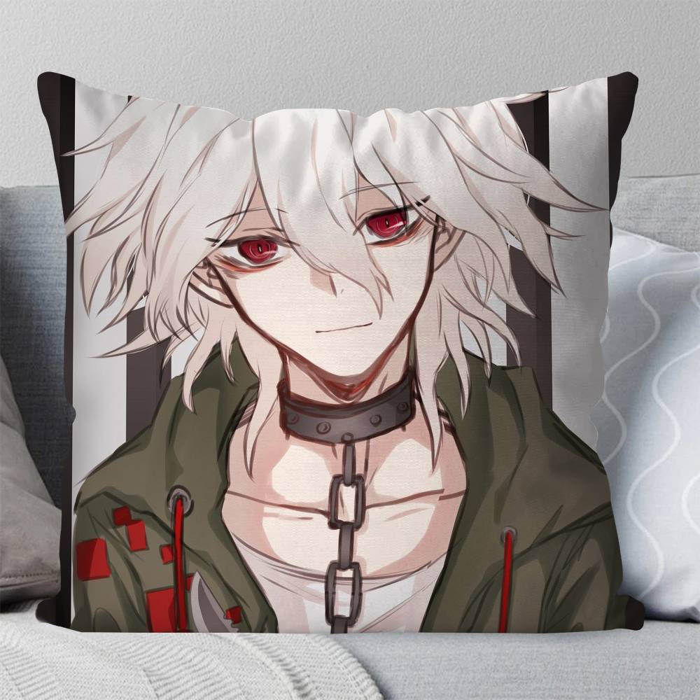 Nagito Komaeda Anime DDanganronpa Pillow Case Fashion Square Pillowcase Bedroom Sofa Room Ins Decoration Leisure