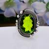 Кольцо из серебра 925 пробы с перидотом V5072, зеленое кольцо, овальное кольцо, подарок на День святого Валентина, подарок для нее, подарок на день рождения, украшения ручной работы, серебряные украшения, Uni