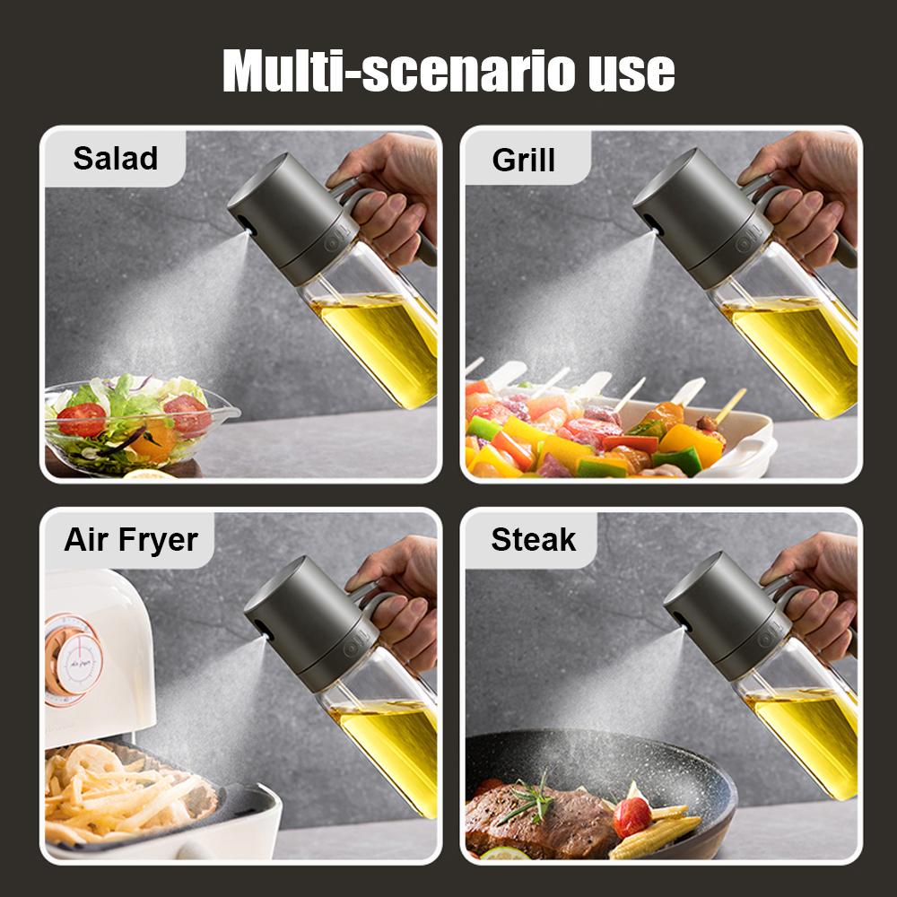 Oil Sprayer for Cooking 250ml Olive Oil Glass Spray Bottle Leakproof Kitchen Gadgets Accessories