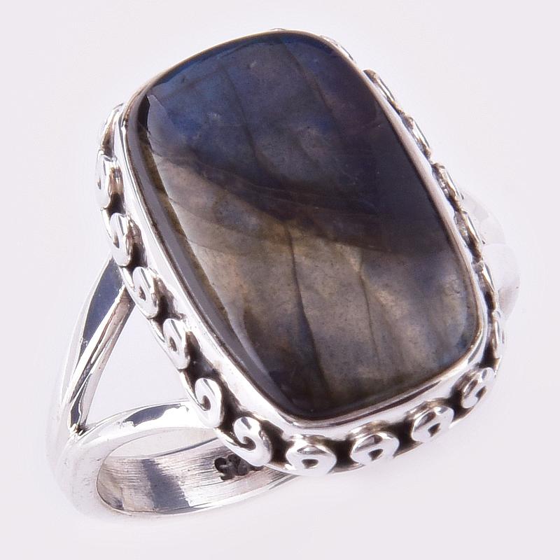 Natural Labradorite Gemstone Handmade 925 Solid Sterling Silver Ring Size 7 U5G08