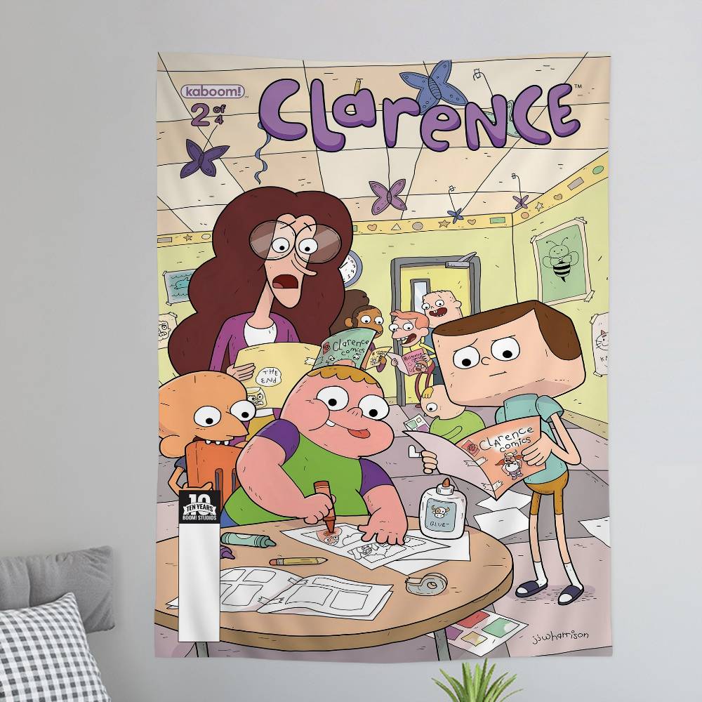 Cartoon CClarences Printed Large Wall Tapestry Hanging Tarot Hippie Wall Rugs Dorm Art Home Decor